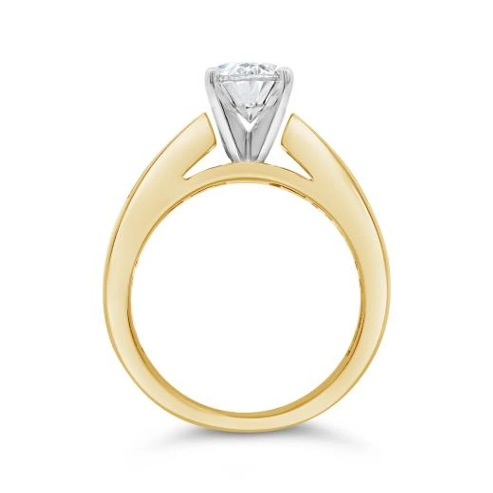 New Brilliance Lab Grown 1.75CTW Oval Diamond Bridal Ring in 14K Yellow Gold