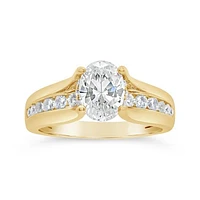 New Brilliance Lab Grown 2.00CTW Oval Cut Diamond Bridal Ring in 14K Yellow Gold