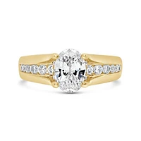 New Brilliance Lab Grown 2.00CTW Oval Cut Diamond Bridal Ring in 14K Yellow Gold