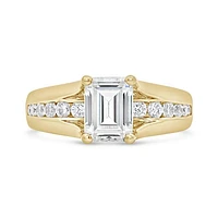 New Brilliance Lab Grown 2.00CTW Emerald Cut Diamond Ring in 14K Yellow Gold