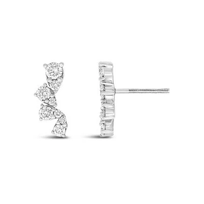 New Brilliance Lab Grown 0.70CTW Diamond Earrings in 10K White Gold