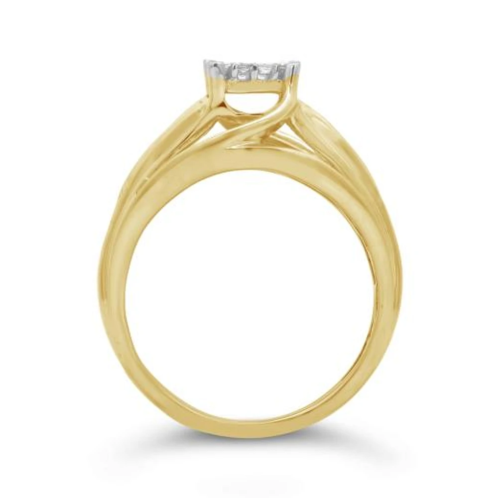 10K Yellow Gold 0.50CTW Diamond Fashion Ring