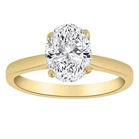 New Brilliance Lab Grown 2.00CT Diamond Oval Solitaire Ring in 14K Yellow Gold