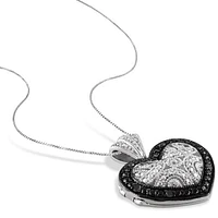 Julianna B Black Diamond Heart Pendant in Sterling Silver