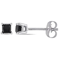 Julianna B 1.00CTW Black Diamond Stud Earrings in 10K White Gold