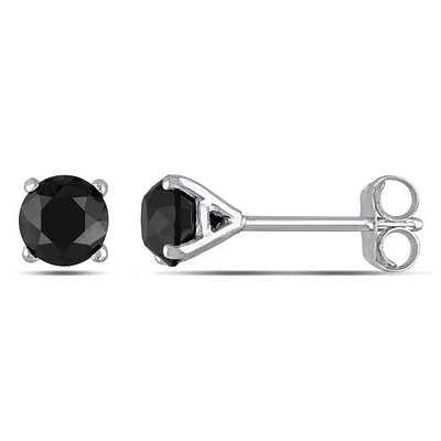 Julianna B 1.00CTW Black Diamond Stud Earrings in 10K White Gold