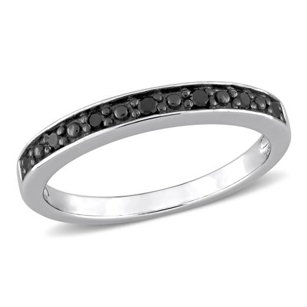 JULIANNA B 0.12CTW Black Diamond Band in Sterling Silver