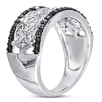 JULIANNA B 0.15CTW Black & White Diamond Fashion Ring in Sterling Silver