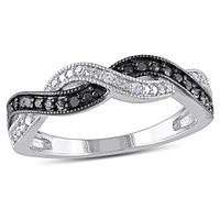 Julianna B 0.10CTW Black & White Diamond Fashion Ring in Sterling Silver