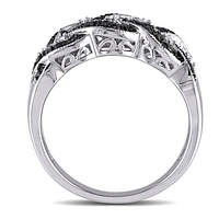 JULIANNA B 0.16CTW Black & White Diamond Fashion Ring in Sterling Silver