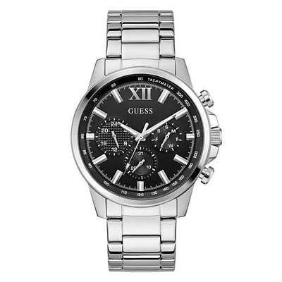 Guess Men's Silver-Tone Walker Multi-function Watch