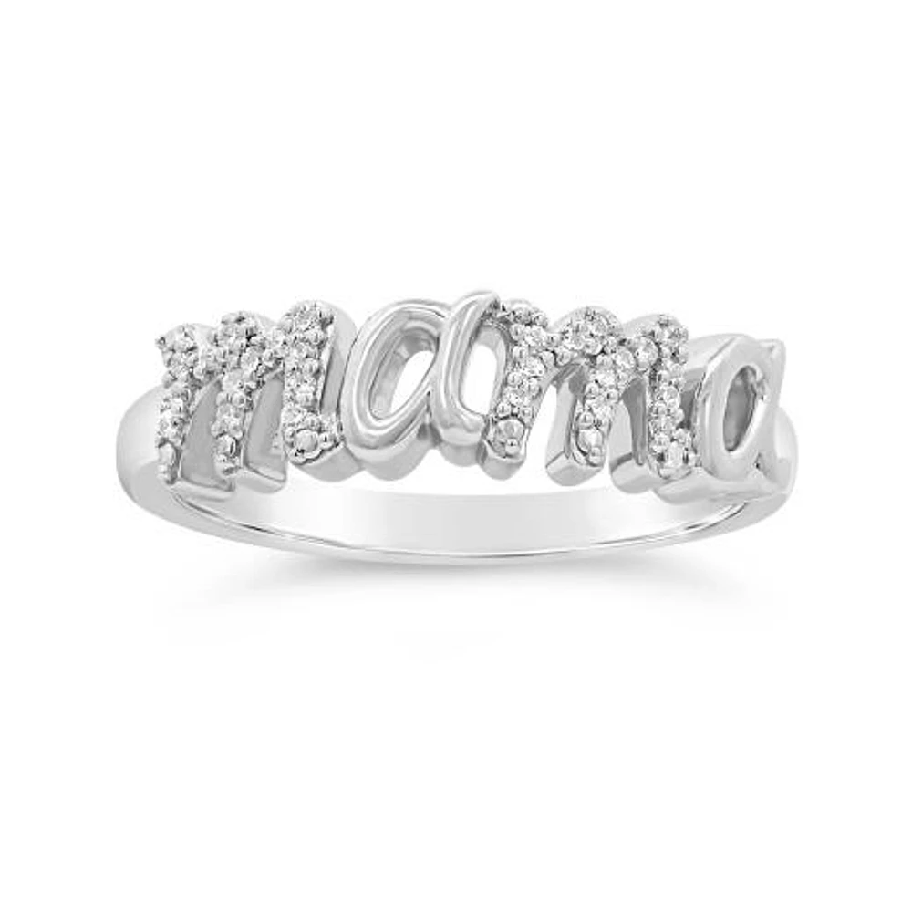 Diamond Mama Ring in Sterling Silver