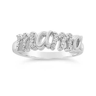 Diamond Mama Ring in Sterling Silver