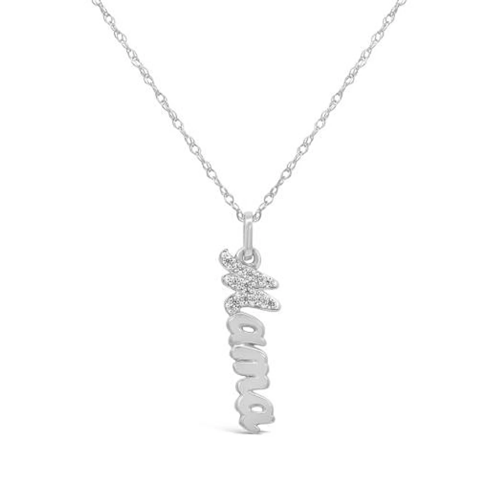 Diamond Mama Pendant in Sterling Silver