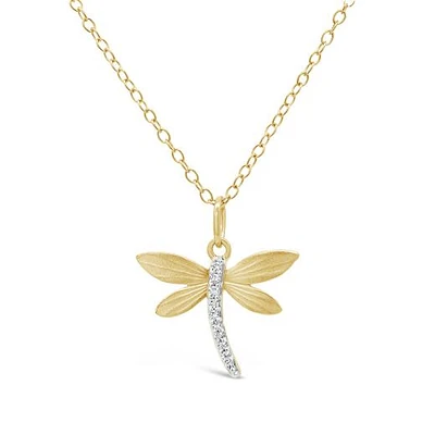 Bella Moda Diamond Dragonfly Vermeil Pendant