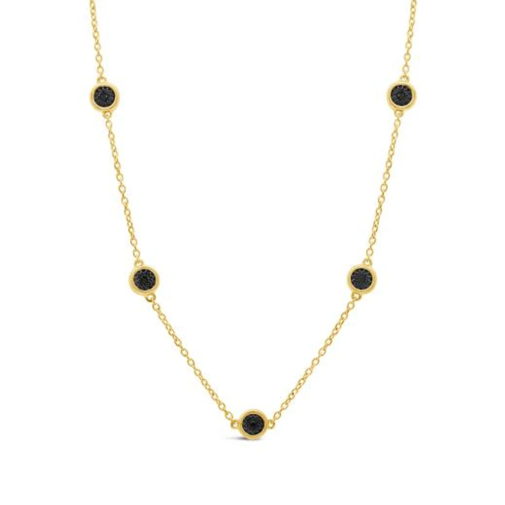 Bella Moda 0.10CTW Black Diamond Vermeil Necklace