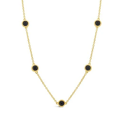 Bella Moda 0.10CTW Black Diamond Vermeil Necklace