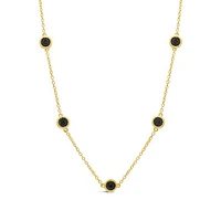 Bella Moda 0.10CTW Black Diamond Vermeil Necklace