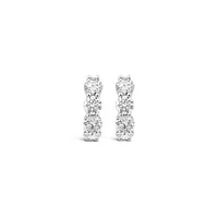 New Brilliance Lab Grown 2.00CTW Diamond Hoop Earrings in 10K White Gold