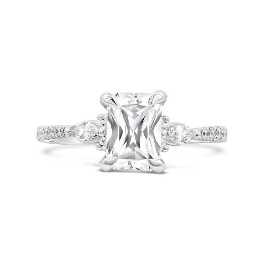 New Brilliance Lab Grown 2.50CTW Radiant Cut Diamond Ring in 14K White Gold