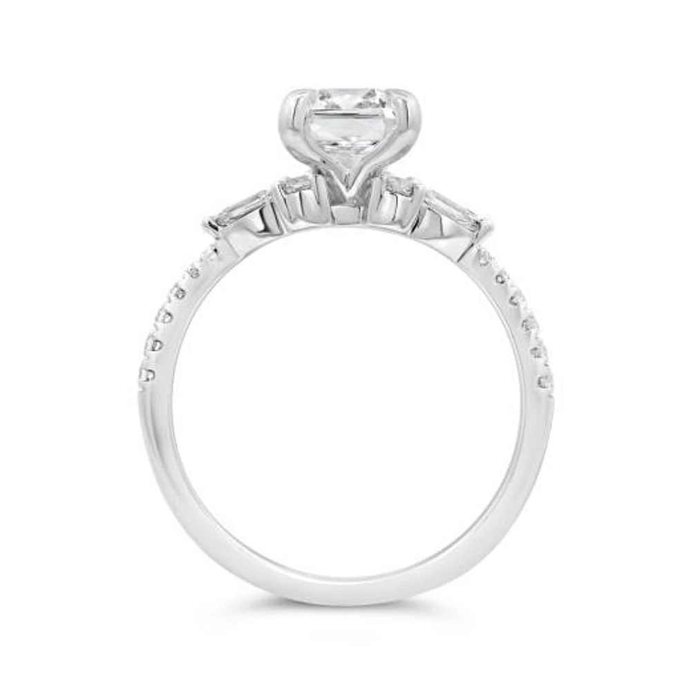 New Brilliance Lab Grown 2.50CTW Radiant Cut Diamond Ring in 14K White Gold