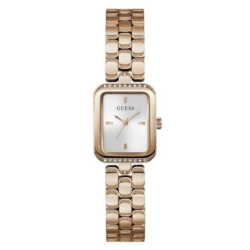 Guess Women's Rose Gold Tone Crystal Isla Watch