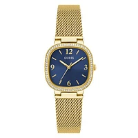 Guess Women's Gold Tone Crystal Tapestry Watch