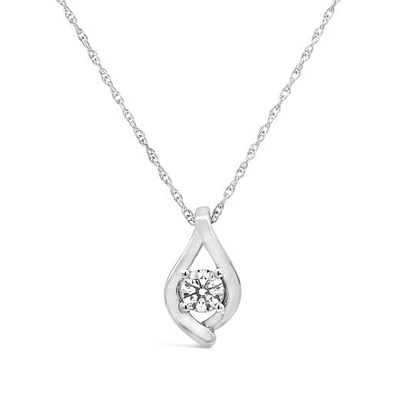 New Brilliance Lab Grown 0.29CT Solitaire Diamond Pendant in Sterling Silver