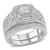 Julianna B 0.24CTW Diamond Bridal Set Sterling Silver