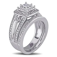 Julianna B 0.24CTW Diamond Bridal Set Sterling Silver