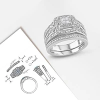 Julianna B 0.24CTW Diamond Bridal Set Sterling Silver