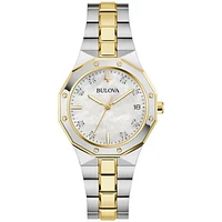 Bulova Ladies' Two-Tone Crystal Prestige Classic Watch