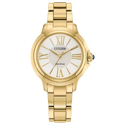 Citizen Ladies' Gold-Tone White Ceci Citizen L Watch