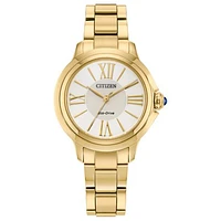 Citizen Ladies' Gold-Tone White Ceci Citizen L Watch