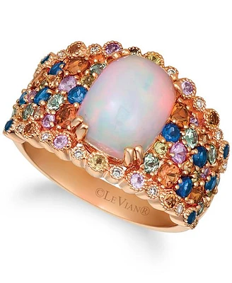 Le Vian 14K Rose Gold Neopolitan Opal Diamonds Ring
