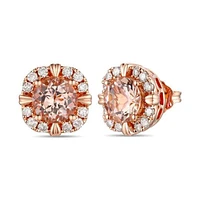 Le Vian 14K Rose Gold Peach Morganite Diamonds Earrings