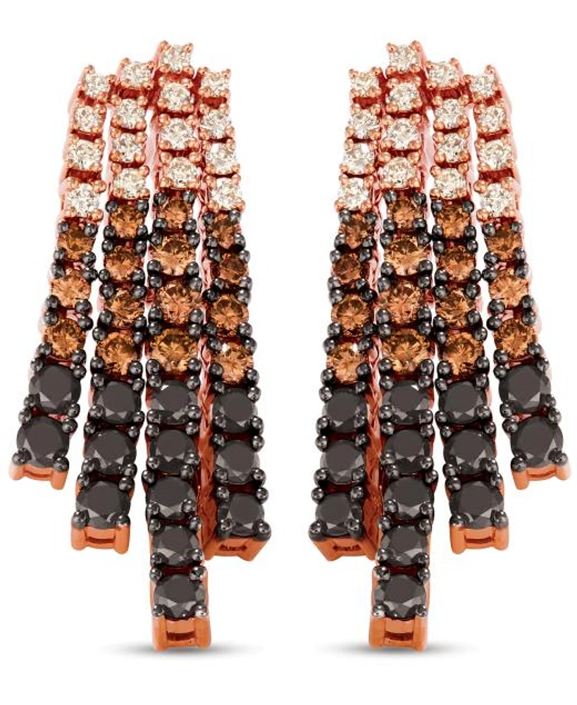 Le Vian 14K Rose Gold Brown & Black & Nude Diamonds Earrings