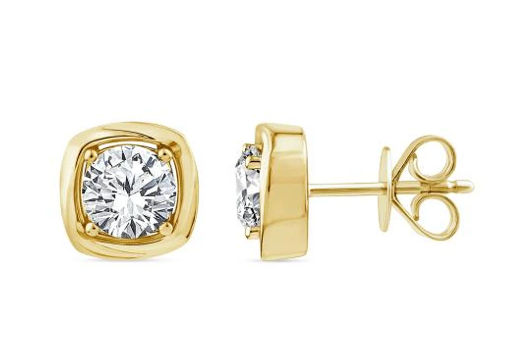 Above Love Lab Grown 1.60CTW Diamond Stud Earrings in 14K Yellow Gold