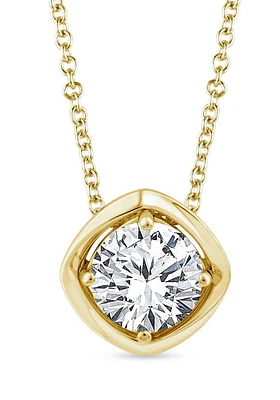 Above Love Lab Grown 1.14CT Diamond Solitaire Necklace in 14K Yellow Gold