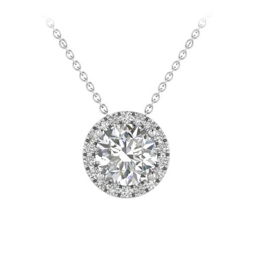 Above Love Lab Grown 0.93CTW Diamond Pendant in 14K White Gold