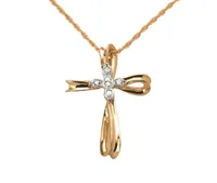 Yellow Gold 0.04CTW Diamond Cross Pendant