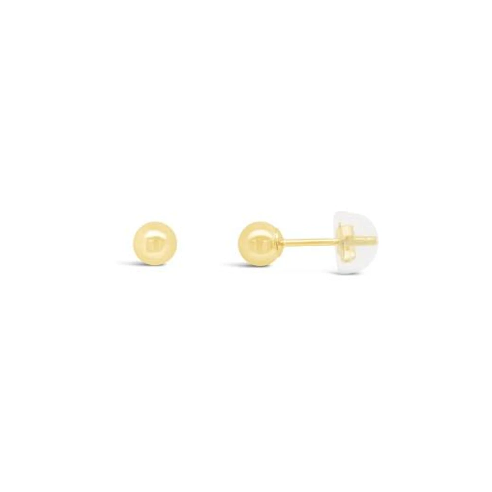 10K Yellow Gold 4mm Ball Earrings