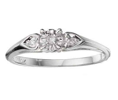 First Love Gold 0.03CTW Diamond Bridal Ring