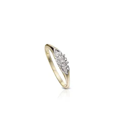 First Love Yellow Gold 0.03CTW Diamond Bridal Ring