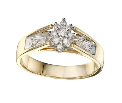 Trio Yellow Gold 0.18CTW Diamond Bridal Ring