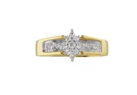 Trio Yellow Gold 0.18CTW Diamond Bridal Ring