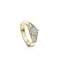 Trio Yellow Gold 0.18CTW Diamond Bridal Ring