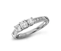 Legendary White Gold Three-Stone 0.50CTW Diamond Anniversary Ring