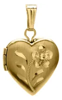 10K Yellow Gold Engraved Heart Locket