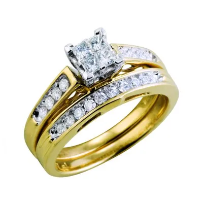 Princessa Gold 0.50CTW Diamond Bridal Set